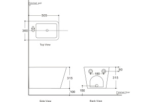 Биде подвесное Aquanet Tavr 2.0 В2 - 2