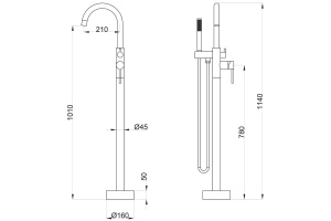 Смеситель Orange Steel M99-336CR напольный - 2
