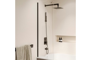 Шторка на ванну RGW Screens SC-056-8B 50х150 профиль черный стекло прозрачное
