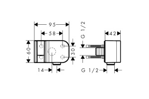 AX One Шланговое подсоединение с держателем ручного душа цвет: хром - 2