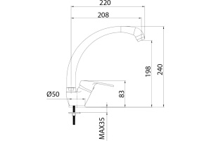 Смеситель Milardo Meal M05SB0JM05 для кухонной мойки - 3