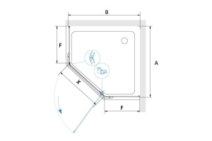 Душевой уголок RGW Passage 80х80 черный стекло прозрачное - 2
