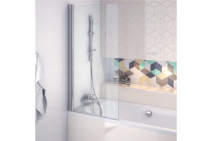 Шторка для ванны Excellent Серия 900 73х145 профиль хром стекло прозрачное - 2