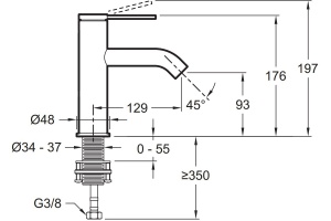 Смеситель Jacob Delafon Grands Boulevards для раковины E77958-4AND-CP - 2