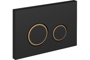 Кнопка смыва Cersanit Twins 63534 c рамкой, черная матовая - 2