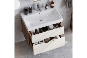 Комплект мебели Aquaton Оливия 70 светлое дерево-бежевый - 3