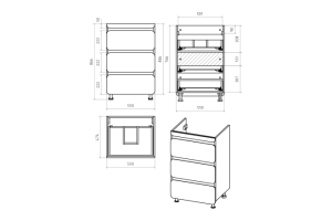 Тумба под стиральную машину Misty Чегет 55 белая глянцевая - 3