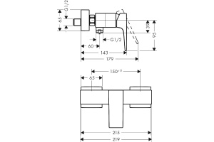 Смеситель Hansgrohe Metropol 32560140 для душа - 2