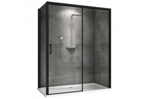Душевой уголок Abber Komfort 160х100 профиль черный стекло прозрачное