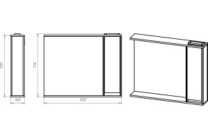 Зеркало Misty Адриана 90 R, с подсветкой - 3
