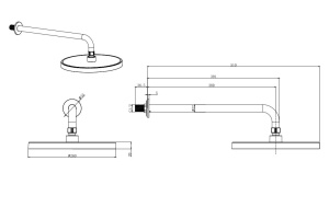 Верхний душ AQUATEK AQ2080CR, настенный 260мм - 2