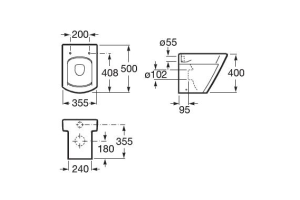 Унитаз приставной Roca Hall с крышкой, белый (347627000) - 2