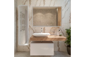 Зеркало-шкаф STWORKI Ольборг МВК078 120, с подсветкой, прямоугольный, большой, навесной, в стиле лофт, с розеткой - 3