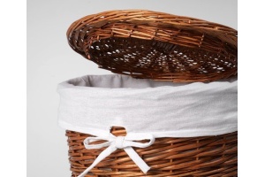 Корзина для белья Wasserkraft Leine WB-350-M светло-коричневая, средняя - 3