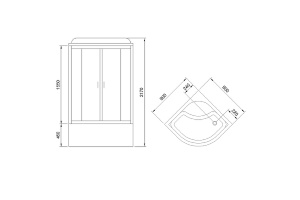 Душевая кабина Royal Bath 90х90 хром стекло матовое с гидромассажем - 2