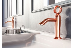 Смеситель Webert Opera OA830102980 розовое золото, для раковины - 2