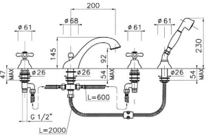 Смеситель для ванны Nicolazzi Nuova Brenta бронза (2504BZ) - 3