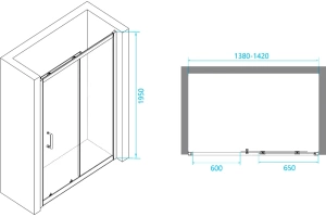 Душевая дверь RGW Passage PA-14B 140х195 профиль черный стекло прозрачное - 3