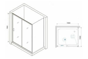 Душевой уголок RGW Passage PA-76 180х100 профиль хром стекло прозрачное - 3
