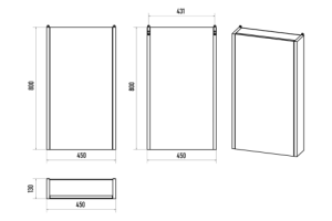 Зеркало-шкаф Misty Ива 45 правое светлое дерево - 3