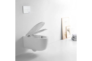 Унитаз BERGES подвесной Tornas Rimless 53 см, сиденье дюропласт Tornas Slim SO, микролифт, быстросъём - 3