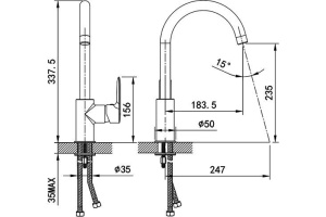 Смеситель Iddis Cuba CU4SBJ0I05 для кухонной мойки - 3