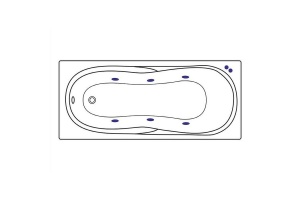 Акриловая ванна Excellent Sekwana 170х75 белая золото с гидромассажем - 2