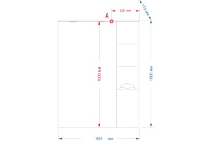 Зеркало-шкаф Misty Петра 90 R красная эмаль - 3