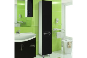 Шкаф-пенал Bellezza Лагуна 35 с бельевой корзиной R черный