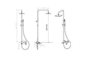 Душевая стойка Boheme Q хром с синим - 2
