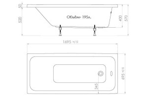 Акриловая ванна Triton Ультра 170x70 - 2