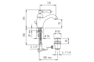 Смеситель Cezares Margot MARGOT-LSM1-03/24-M для раковины - 2