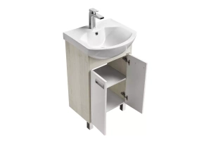 Тумба с раковиной Aquaton Бекка 50 белый - светлое дерево - 3