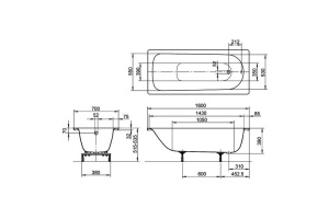 Стальная ванна KALDEWEI Eurowa 160x70 mod. 311 (с отверстиями под ручки) 119721020001 - 2