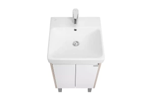 Тумба с раковиной Aquaton Сканди Doors 45 белый - светлое дерево - 3