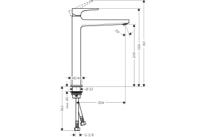 Смеситель Hansgrohe Metropol 32512700 для раковины, с донным клапаном Push-Open - 2