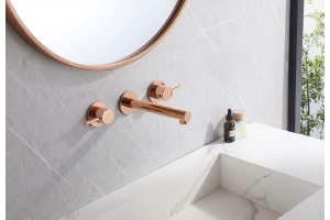 Смеситель для раковины встраиваемый Abber Emotion розовое золото - 2