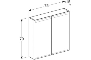 Шкаф зеркальный Option 75 с подсветкой пекан/меламин Geberit 500.205.00.1 - 2