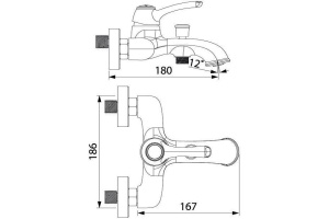 Смеситель для ванны, Oldie, IDDIS, OLDSB00i02 - 2