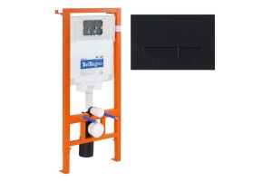 Система инсталляции BelBagno 80 с кнопкой смыва черный матовый