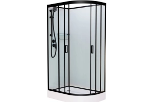 Душевая кабина Frank 100х80 левая черная стекло матовое
