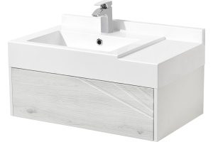 Тумба под раковину Aquaton Сакура 80 белый-светлое дерево - 2