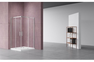 Душевой уголок Vincea Dice 100х100 профиль хром стекло прозрачное - 2