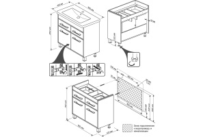 Тумба для комплекта Бриклаер Чили 90 светлая лиственница С - 3
