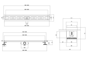 Душевой лоток Esbano Combi 70 черный матовый - 2