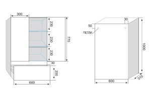 Шкаф Style Line Атлантика 100 старое дерево с ящиком - 2