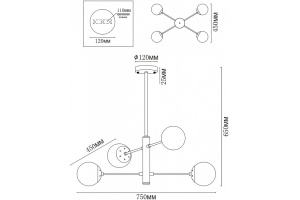 Люстра на штанге MyFar Solve MR1330-4P - 3
