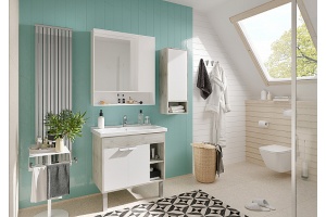 Комплект мебели Aquaton Флай 80 белый-светлое дерево