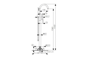 Смеситель Kaiser Merkur 26282 напольный, для ванны с душем - 2