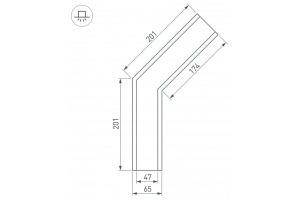 Коннектор угловой Arlight SL-Linia65-F-135 030123 - 2